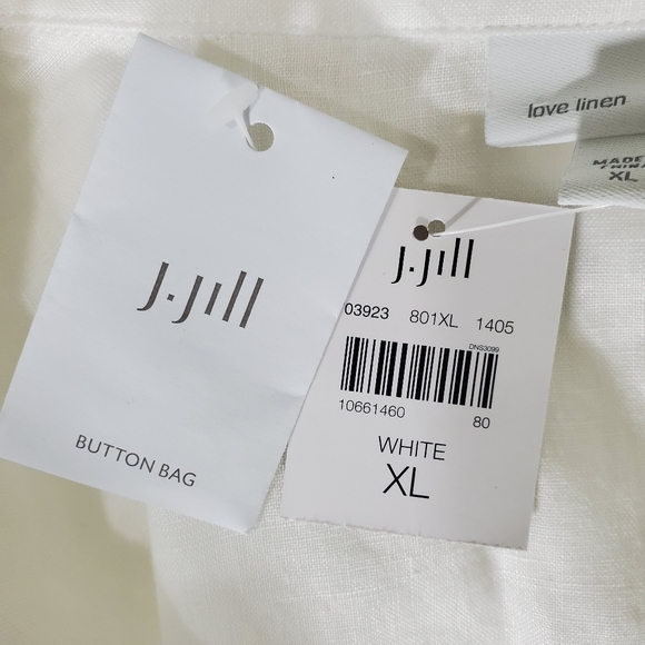 J. Jill Love Linen White Blouse, Size XL - Picture 8 of 12